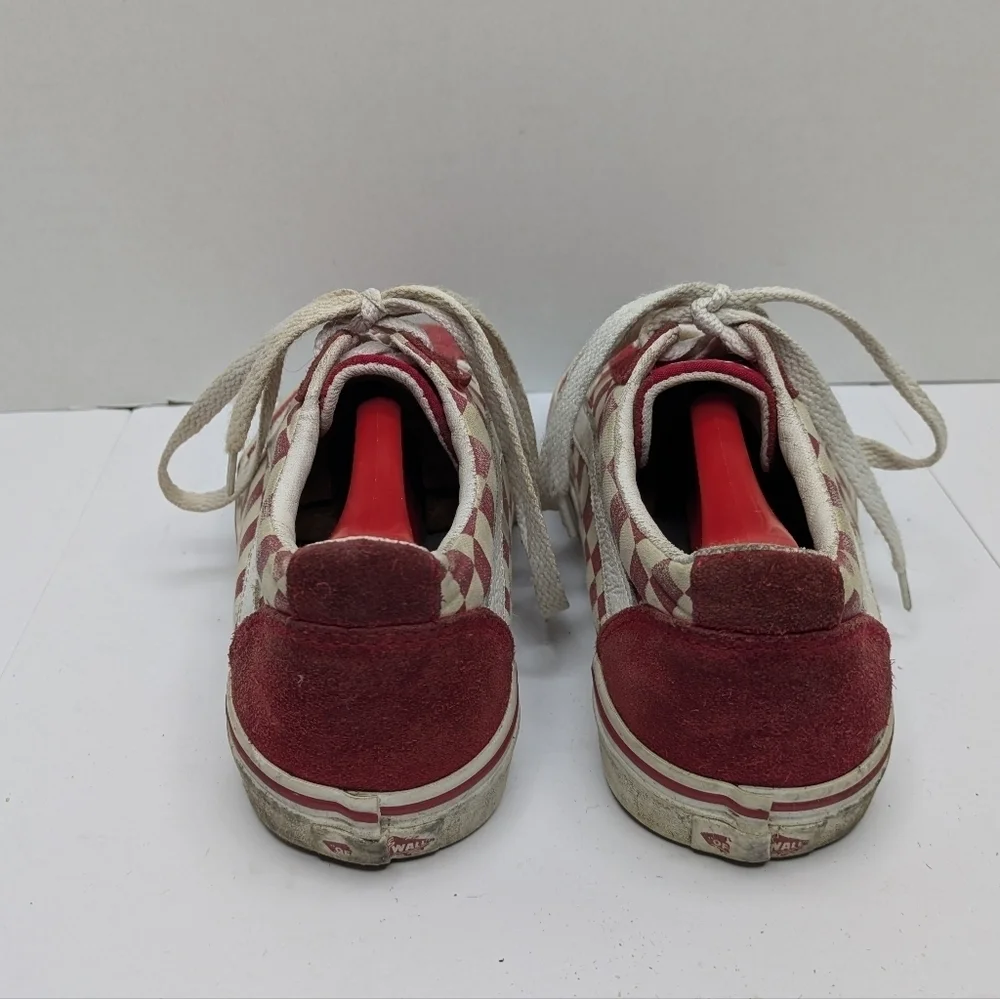 Vans Red Checker Sneaker Shoe 8 Women - Picture 5 of 8